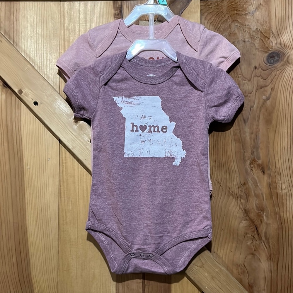 NWT Home Free 2PK infant creepers 6/9 months Missouri the Show me state